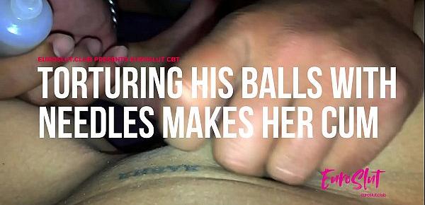 Euroslut Ball Torture Footjob with Needles (Extended Version) [euroslut.club]